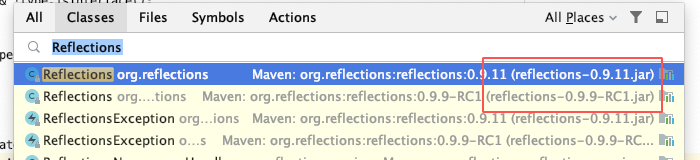 我们工程中有多个reflections依赖版本